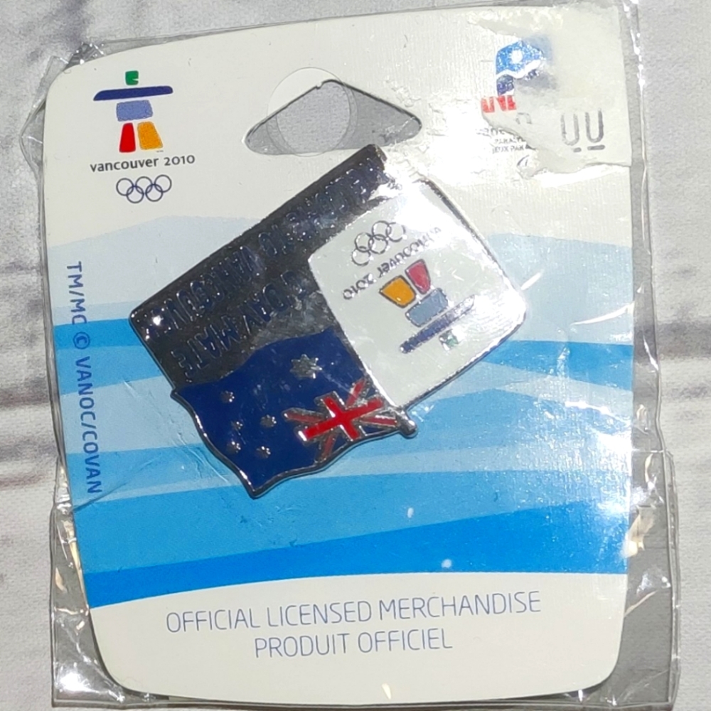 Welcome Australia Flag Pin from the 2010 Olympics in Vancouver *brand new*